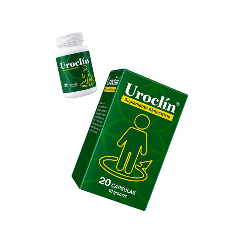 Uroclin — frasco y caja del suplemento alimenticio